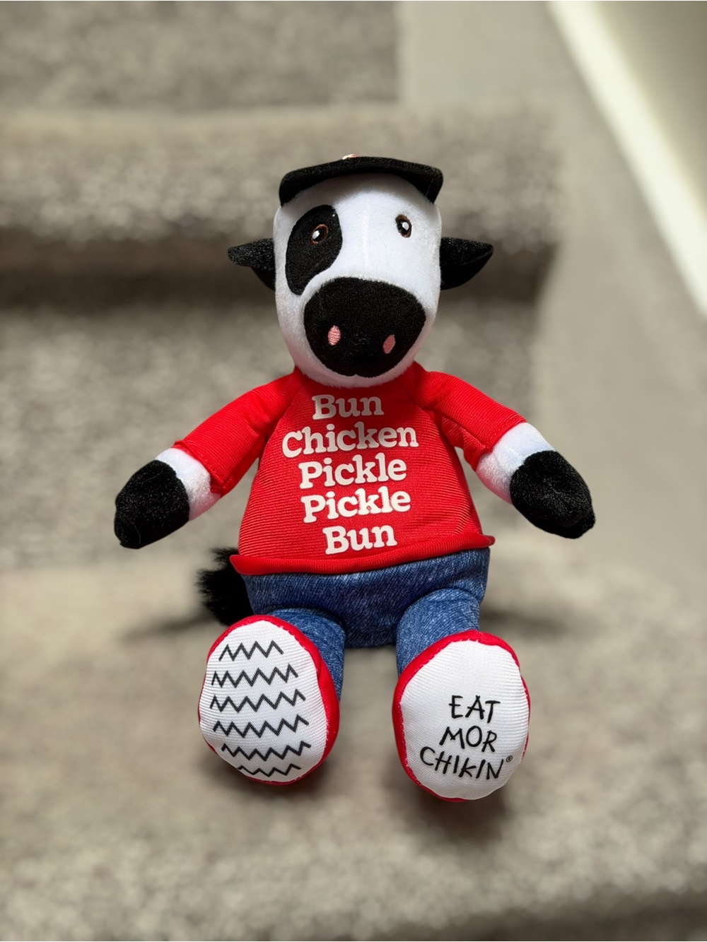 NEW 2026 Chick-fil-A Eat Mor‎ Chikin Cow Plush Bun Chicken Pickle Pickle Bun m